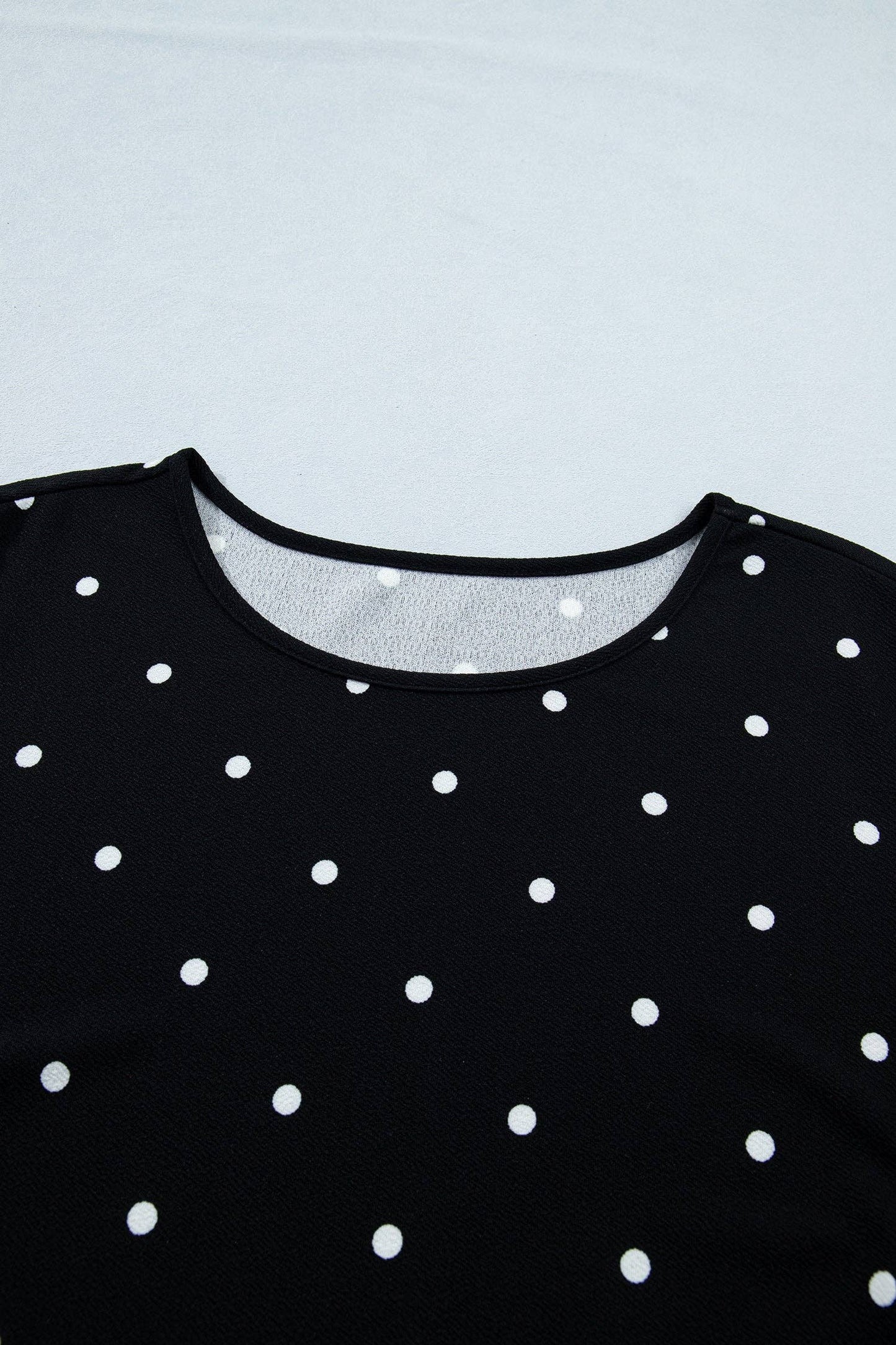PRETTY BASH - PRETTY BASH Plus Size Polka Dot Scallop Hem T-Shirt