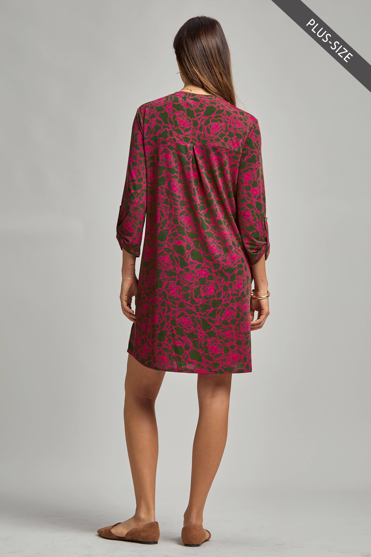 DEAR SCARLETT - PLUS SIZE A Line Paisley Print Dress w/ Pockets