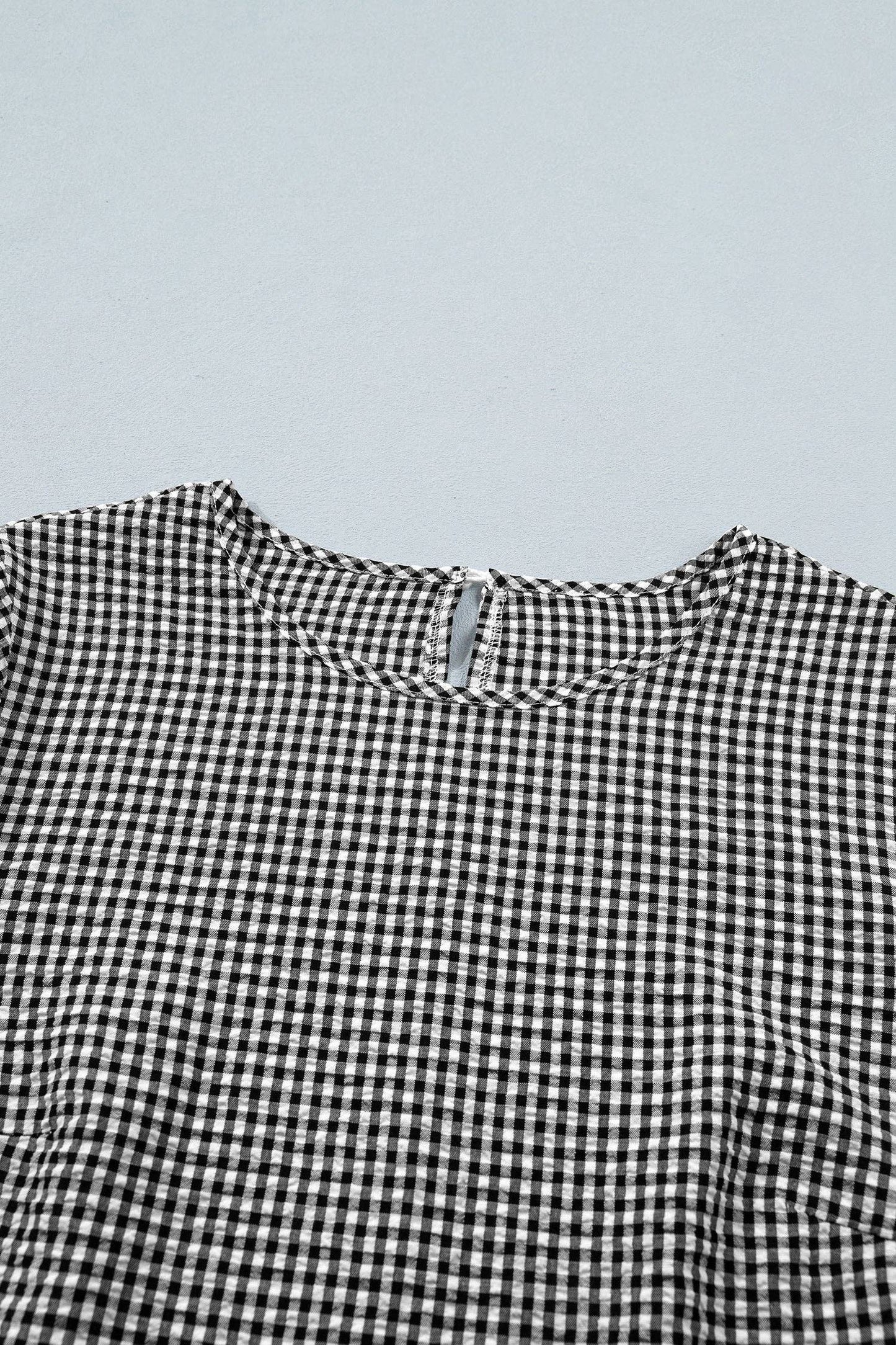 PRETTY BASH - PRETTY BASH Gingham Plaid Bow Ruffle Blouse
