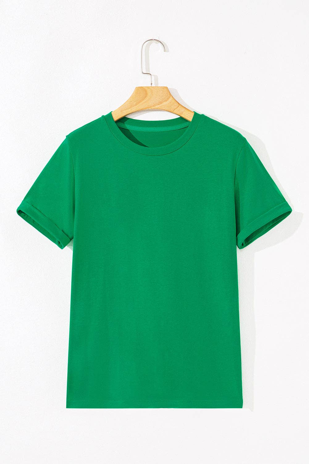PRETTY BASH - PRETTY BASH Solid Short Sleeve Crew Neck Tee