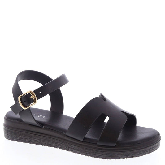 Top Moda GENOVA-1 Women H-Cutout Strap Flat Sandals