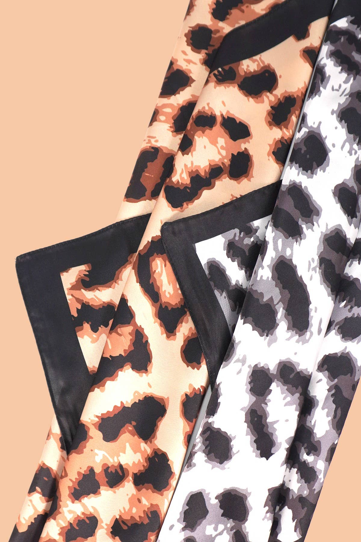 JOSSLYN by wall to wall - ANIMAL LEOPARD PRINT SILKY FEEL BANDANA SCARF | 40SC632