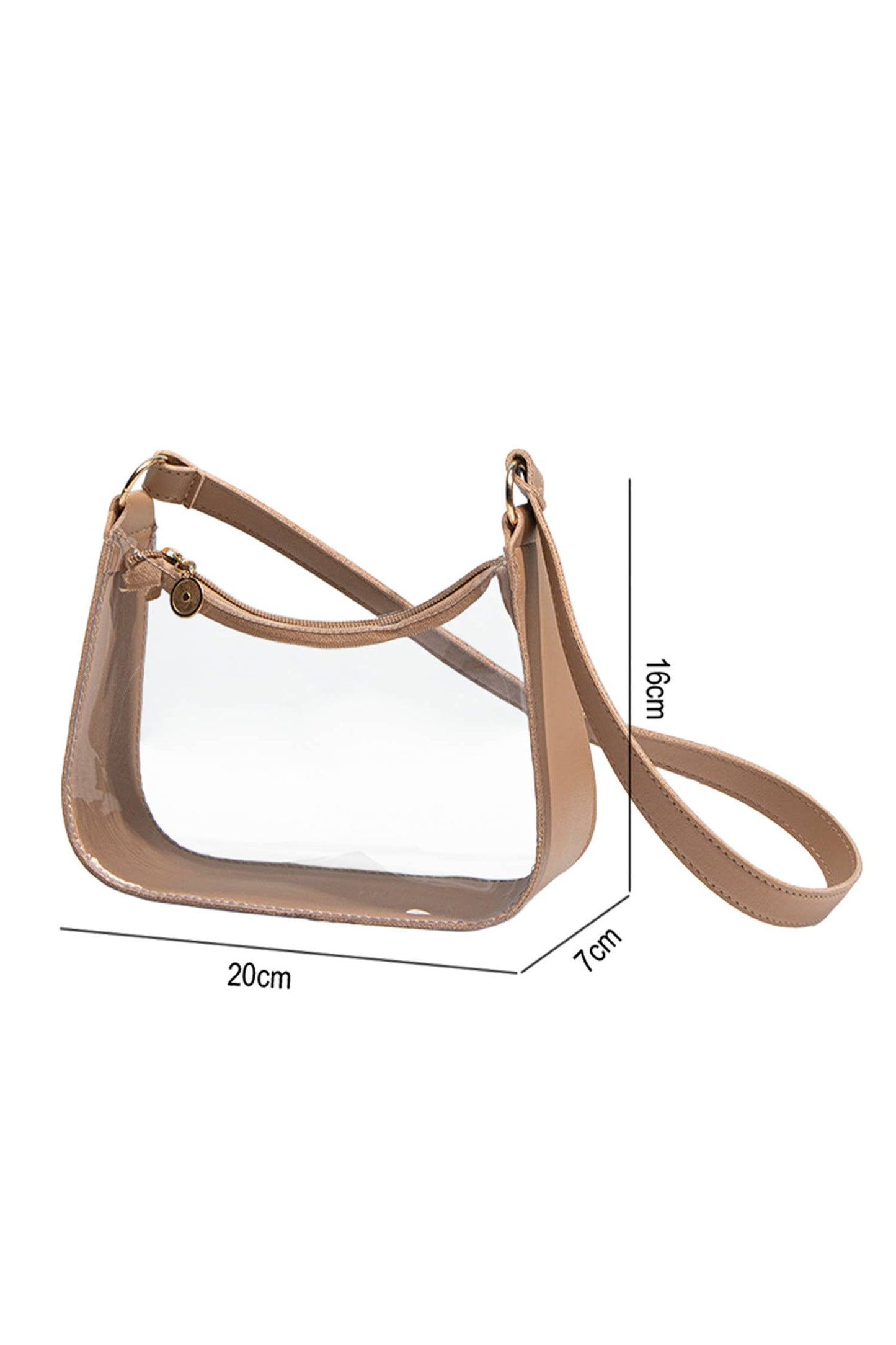 Little Daisy Closet - LDC PU Leather Trim Clear Shoulder Bag
