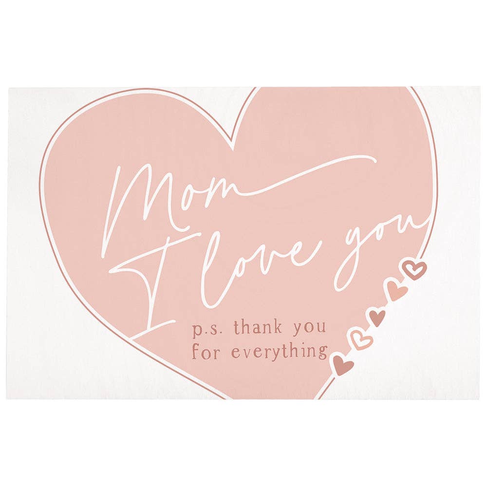 Sincere Surroundings - Mom Love You Heart - Wooden Postcards