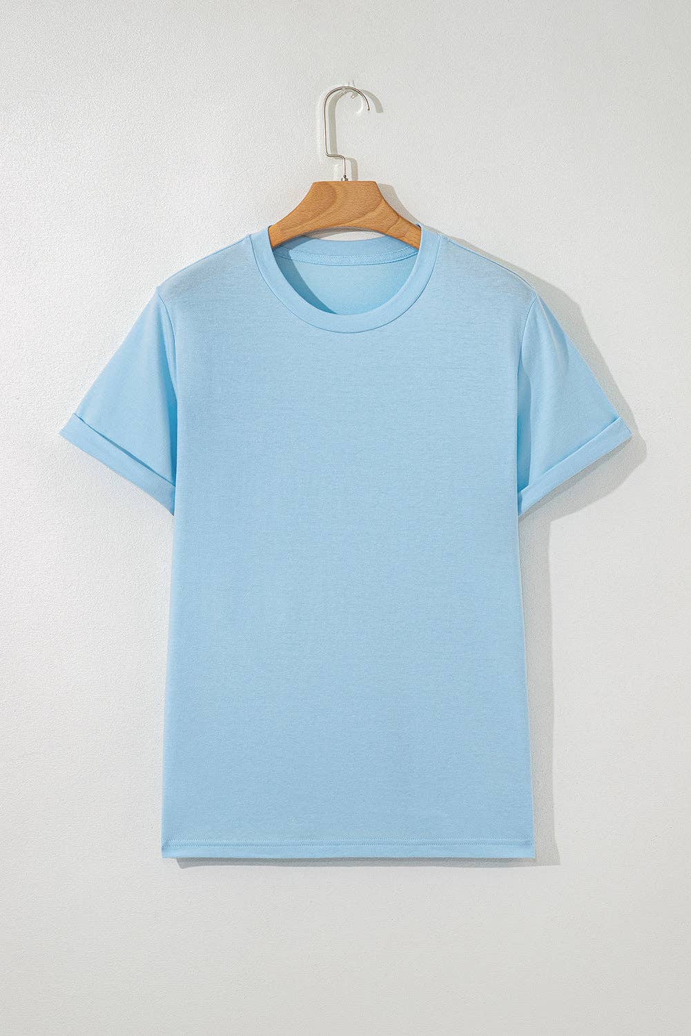PRETTY BASH - PRETTY BASH Solid Short Sleeve Crew Neck Tee