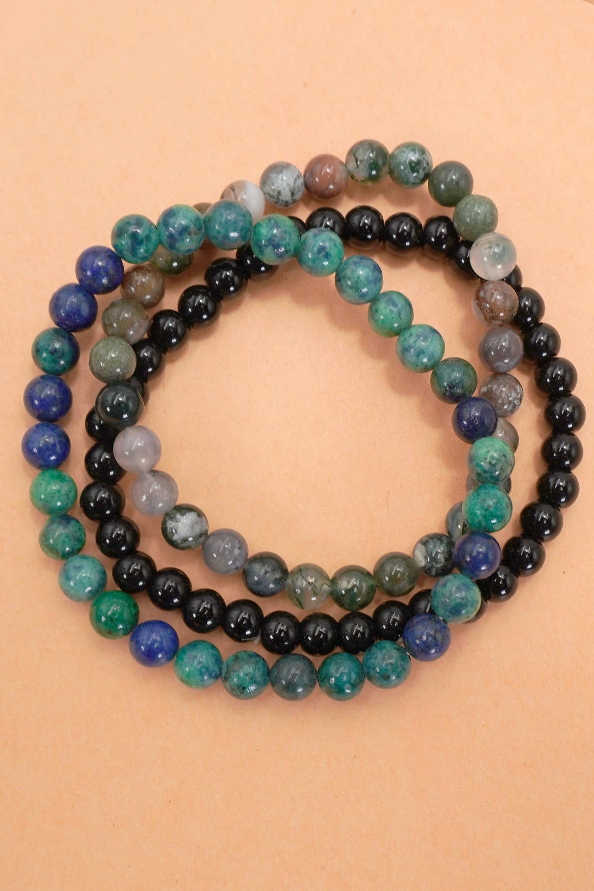 JOSSLYN by wall to wall - NATURAL STONE SEMI PRECIOUS STONE BEAD BRACELET | 40B5133