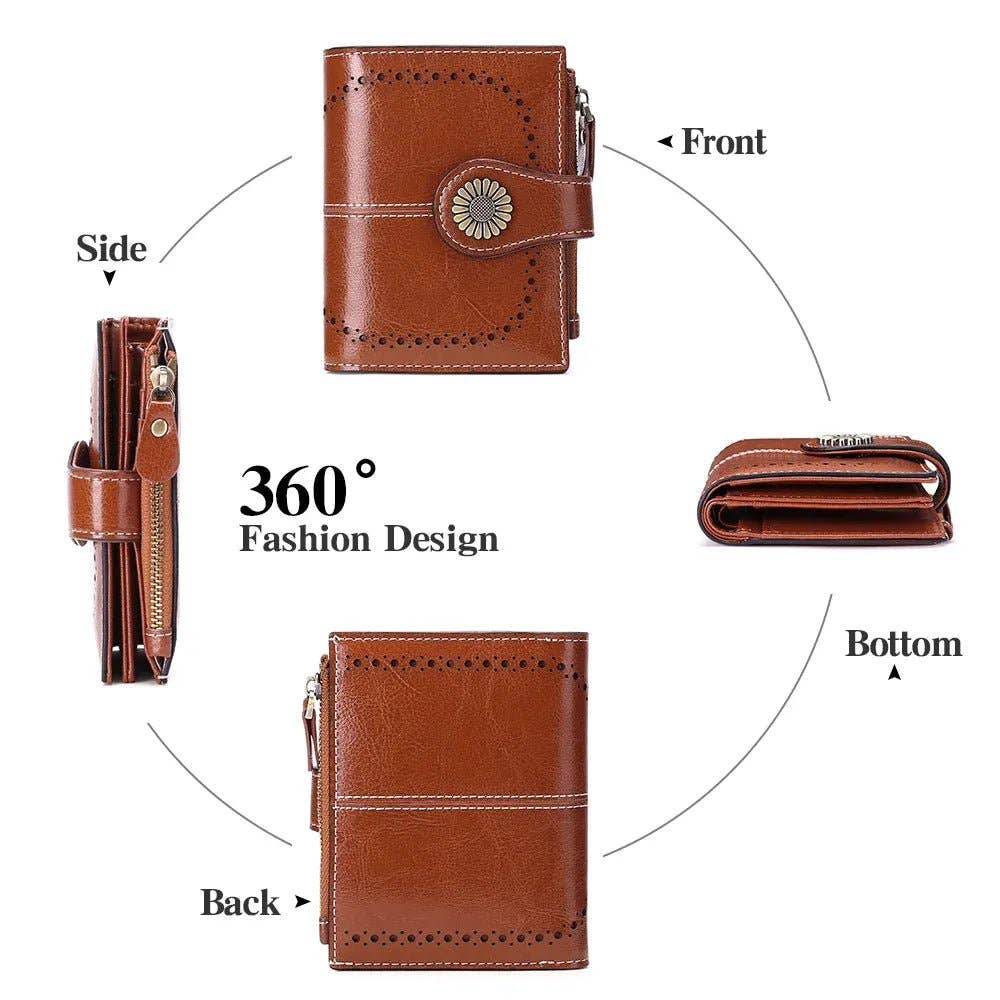 MiMi Wholesale - YX25766-6 Lena Vegan Leather Laser Cut Out Detail Wallet