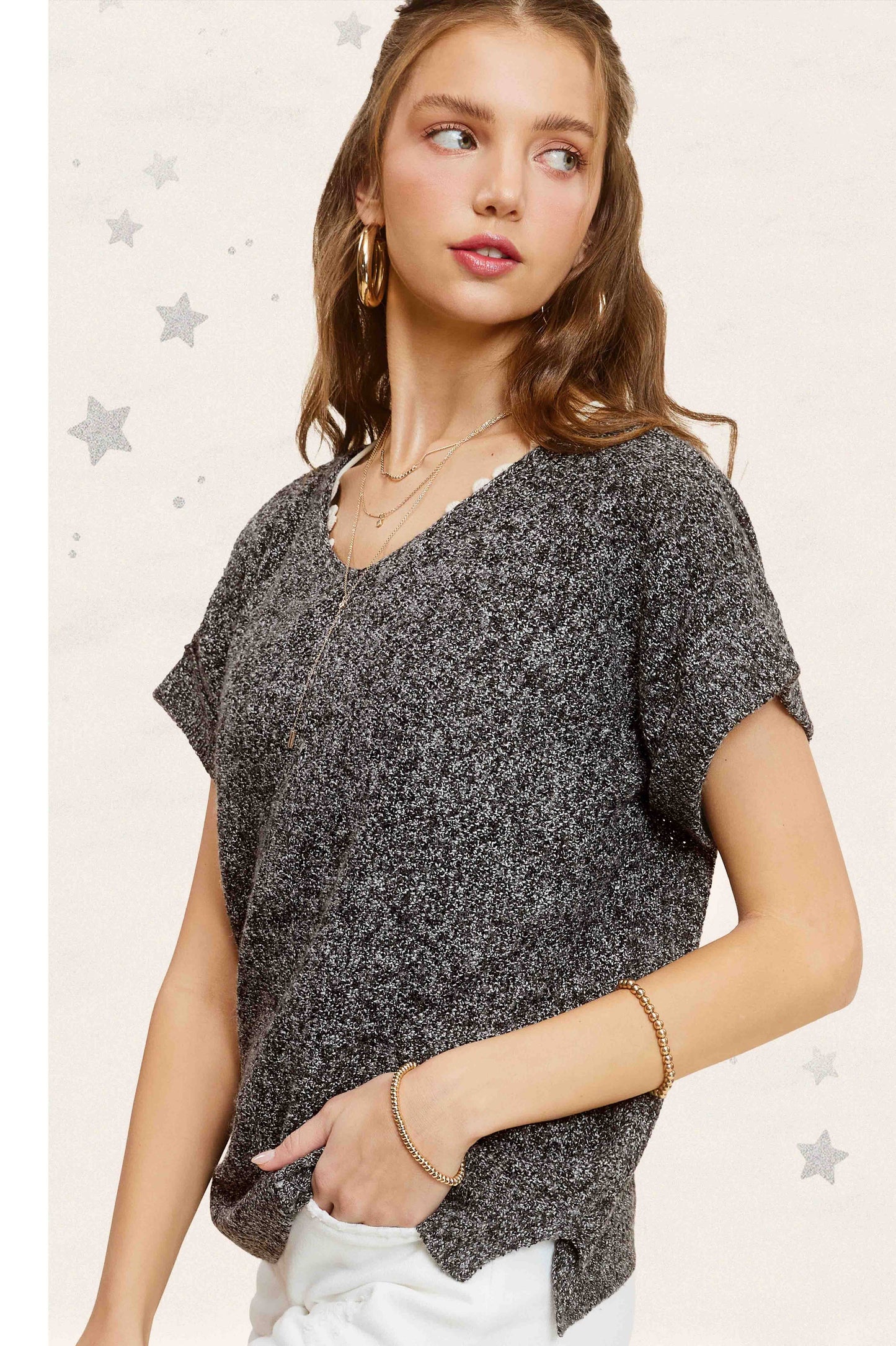 La Miel - MCS3580-Soft Textured Pullover Sweater Game Day Halloween