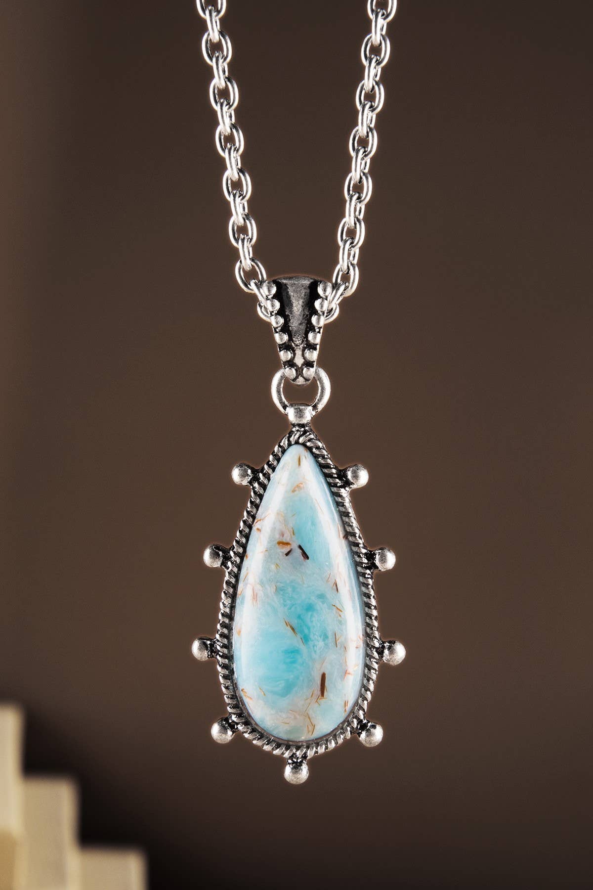 Urbanista - Western Ball TXR Hand Stone Teardrop Necklace