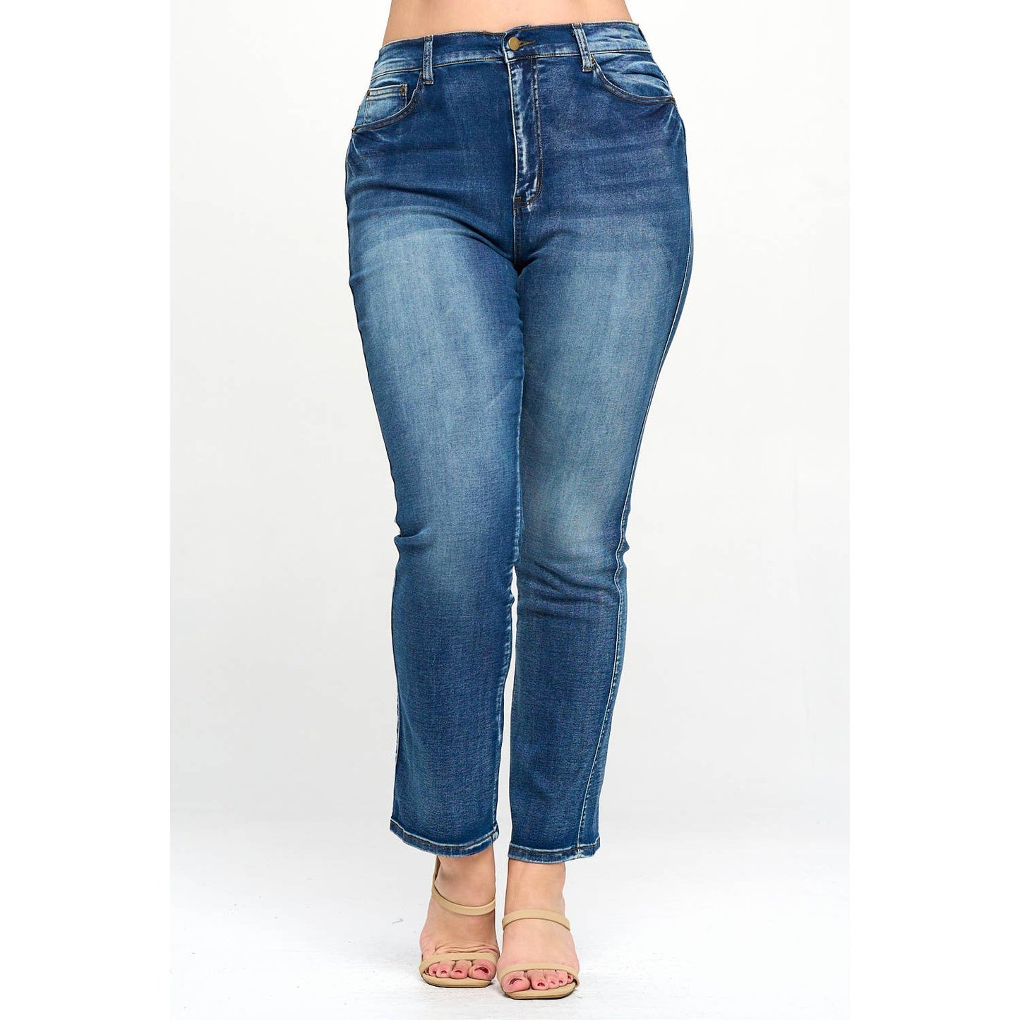 Kimberly High Waist Plus Size Jean Medium Blue