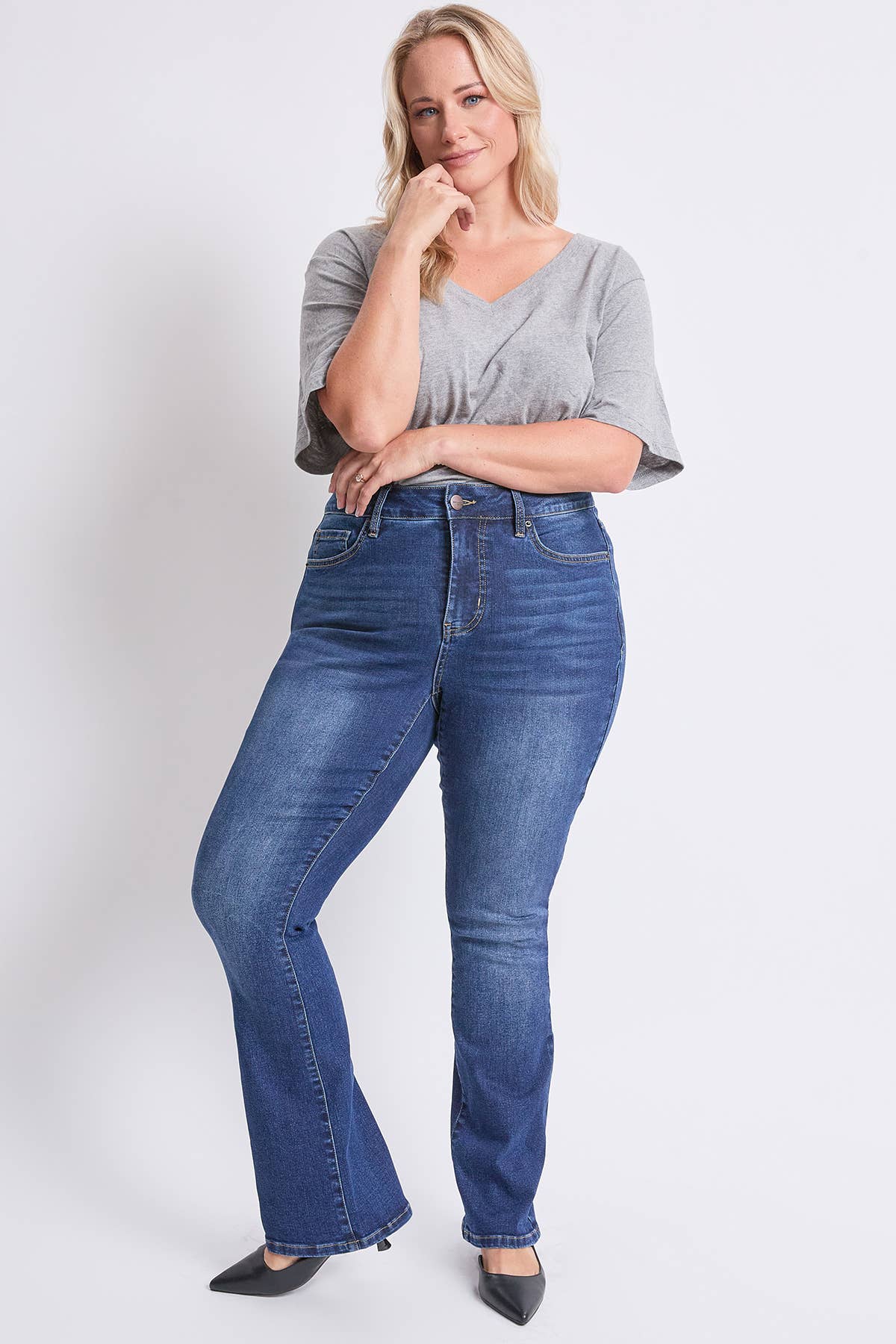Missy Plus High Rise Slim Bootcut Jeans