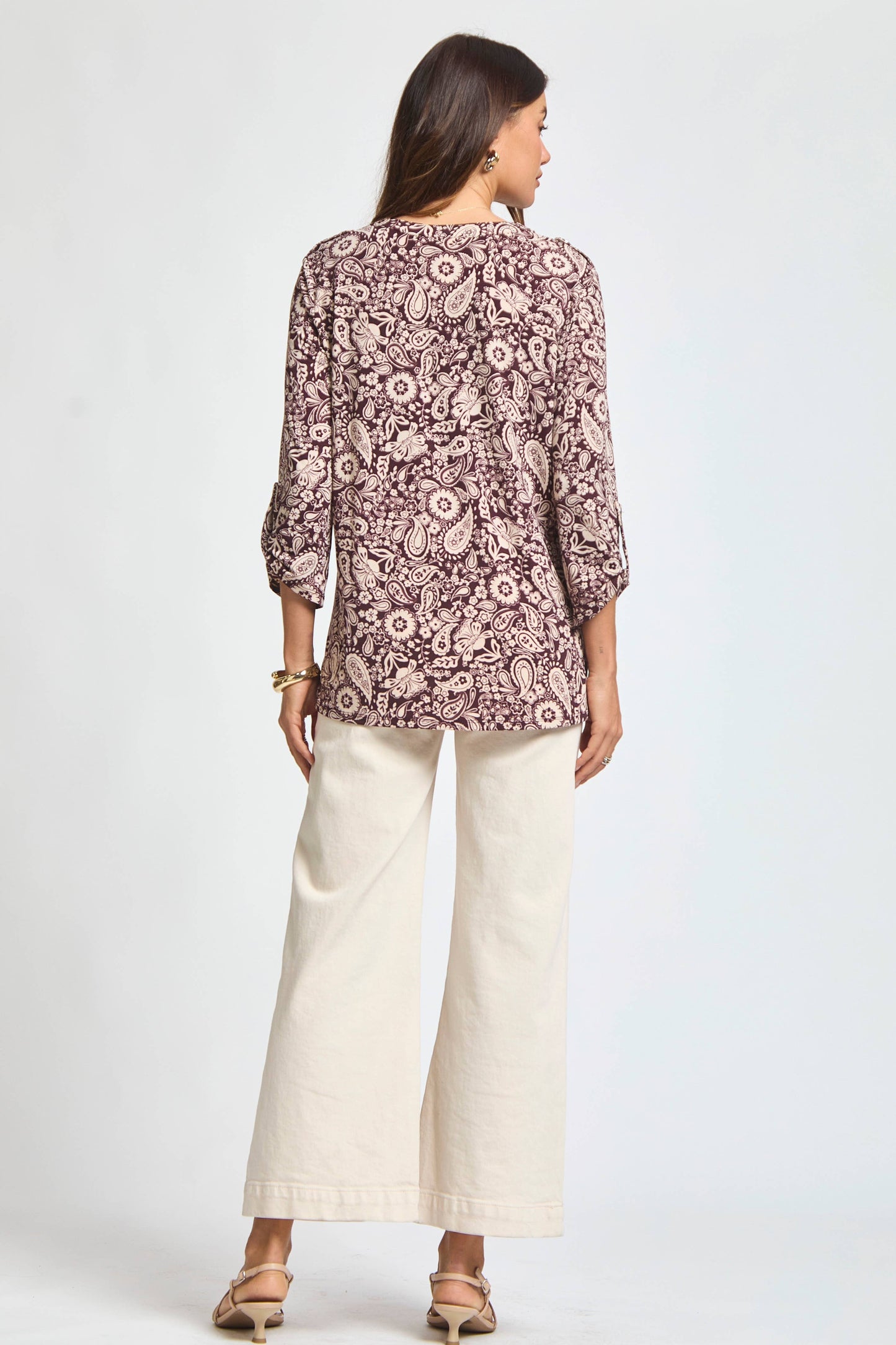 DEAR SCARLETT - Paisley V-Neckline Lizzy Top
