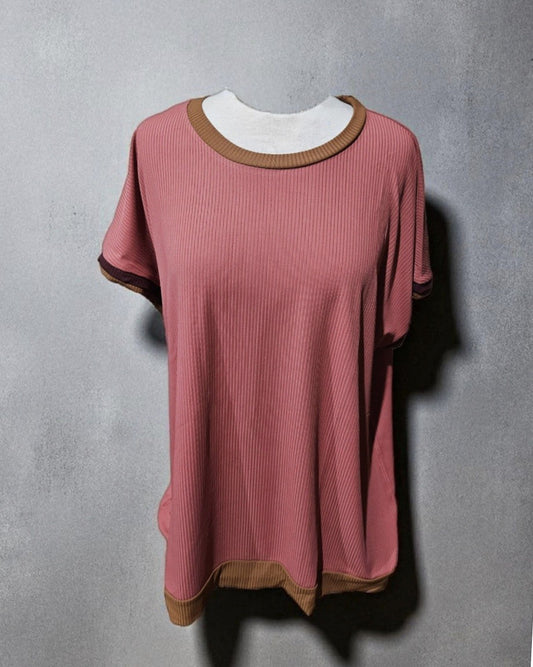 Ribbed Color Block Top